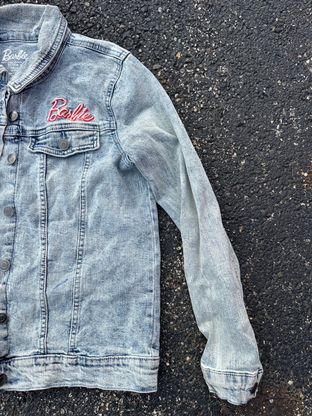 Barbie Light Blue Denim Jacket with Pink Logo - Picture 4 of 9